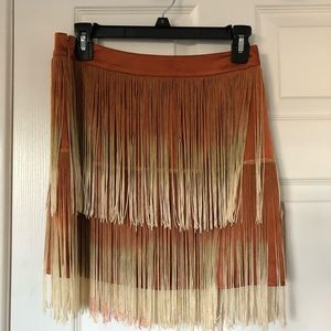 Fringe ombré vintage above the knee skirt